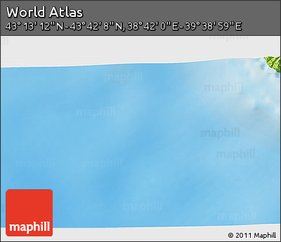 Physical 3D Map of the Area around 43° 27' 40" N, 39° 10' 29" E