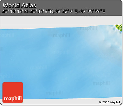 Physical 3D Map of the Area around 43° 27' 40" N, 39° 10' 29" E