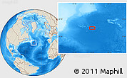 Shaded Relief Location Map of the area around 43° 27' 40" N, 44° 7' 30" W
