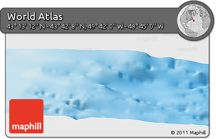 Physical Panoramic Map of the Area around 43° 27' 40" N, 49° 13' 30" W