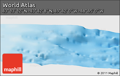 Physical Panoramic Map of the Area around 43° 27' 40" N, 49° 13' 30" W