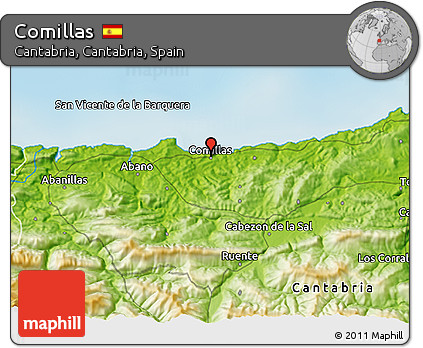Physical 3D Map of Comillas