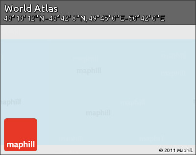 Physical 3D Map of the Area around 43° 27' 40" N, 50° 13' 30" E