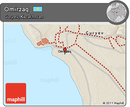 Shaded Relief 3D Map of Ömirzaq