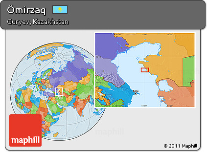 Political Location Map of Ömirzaq