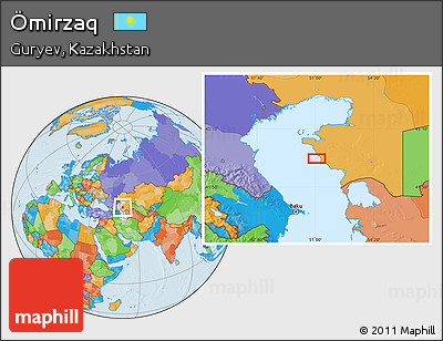 Political Location Map of Ömirzaq
