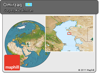 Satellite Location Map of Ömirzaq