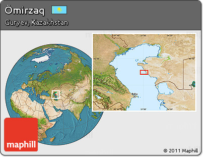 Satellite Location Map of Ömirzaq