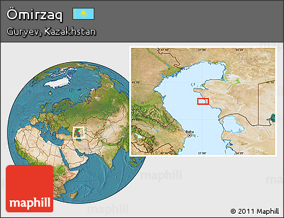 Satellite Location Map of Ömirzaq