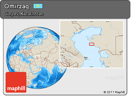 Shaded Relief Location Map of Ömirzaq