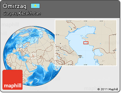Shaded Relief Location Map of Ömirzaq