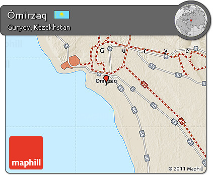 Shaded Relief Map of Ömirzaq