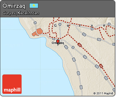 Shaded Relief Map of Ömirzaq