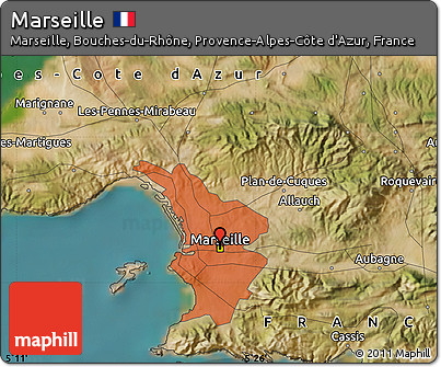 Satellite Map of Marseille