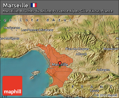 Satellite Map of Marseille