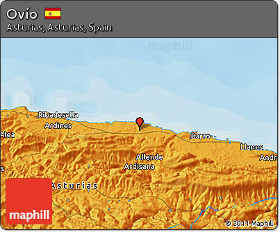 Political 3D Map of Ovío