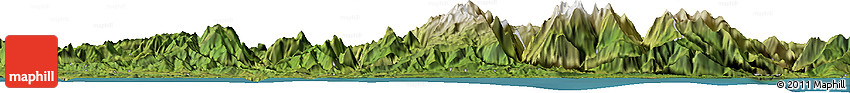 Satellite Horizon Map of the Area around 43° 27' 40" N, 5° 1' 30" W