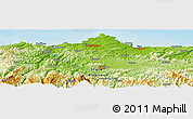 Physical Panoramic Map of San Sebastián