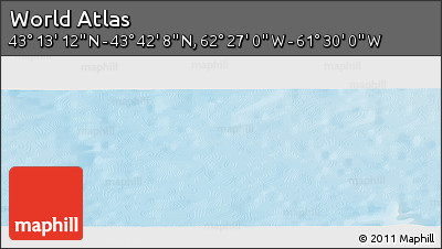 Shaded Relief Panoramic Map of the Area around 43° 27' 40" N, 61° 58' 30" W