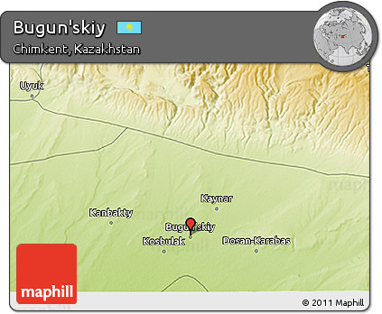 Physical 3D Map of Bugun'skiy