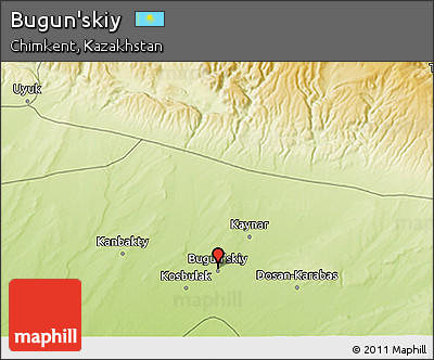 Physical 3D Map of Bugun'skiy