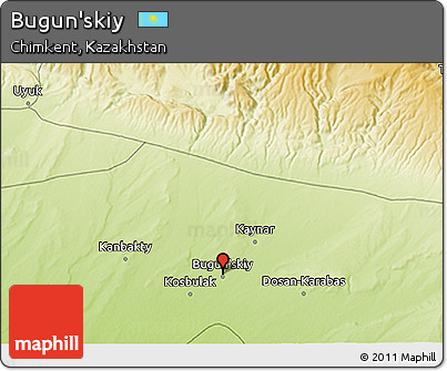 Physical 3D Map of Bugun'skiy