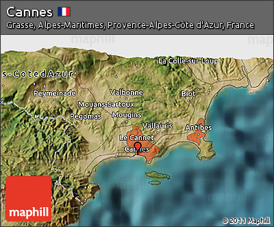 Satellite 3D Map of Cannes