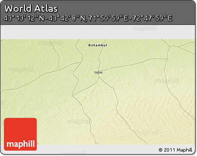 Physical 3D Map of the Area around 43° 27' 40" N, 72° 19' 29" E