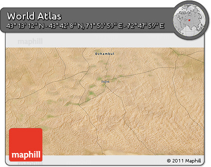 Satellite 3D Map of the Area around 43° 27' 40" N, 72° 19' 29" E