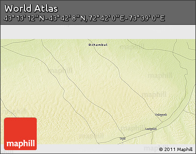 Physical 3D Map of the Area around 43° 27' 40" N, 73° 10' 30" E