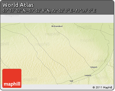 Physical 3D Map of the Area around 43° 27' 40" N, 73° 10' 30" E