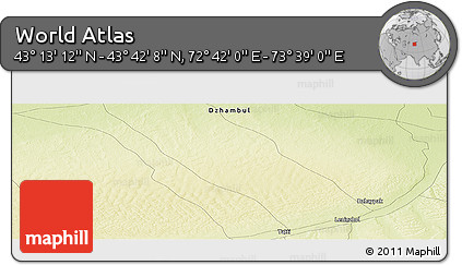 Physical Panoramic Map of the Area around 43° 27' 40" N, 73° 10' 30" E