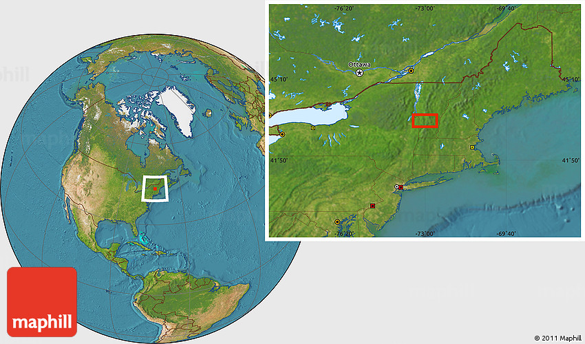 Satellite Location Map of Hillsdale