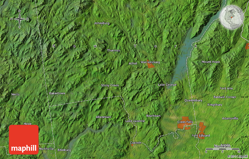 Satellite Map of Thurman
