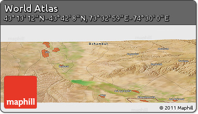 Satellite Panoramic Map of the Area around 43° 27' 40" N, 74° 1' 30" E