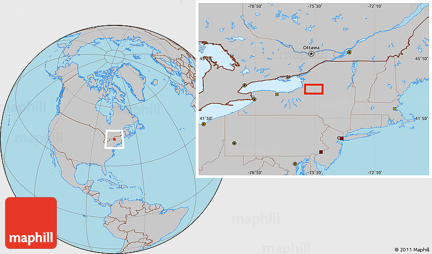 Gray Location Map of Holland Patent