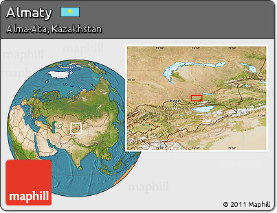 Satellite Location Map of Almaty