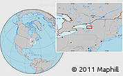 Gray Location Map of the area around 43° 27' 40" N, 76° 25' 30" W