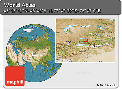 Satellite Location Map of the Area around 43° 27' 40" N, 78° 16' 30" E