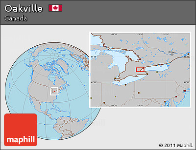 Gray Location Map of Oakville