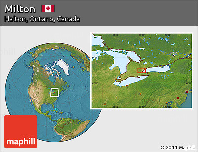 Satellite Location Map of Milton