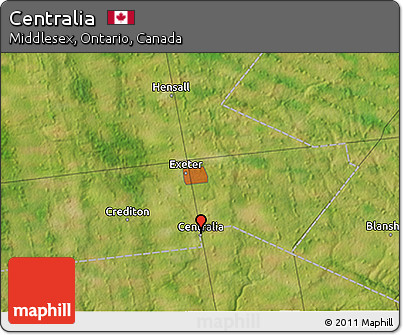 Satellite 3D Map of Centralia