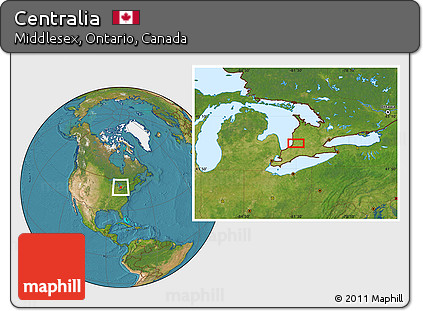 Satellite Location Map of Centralia