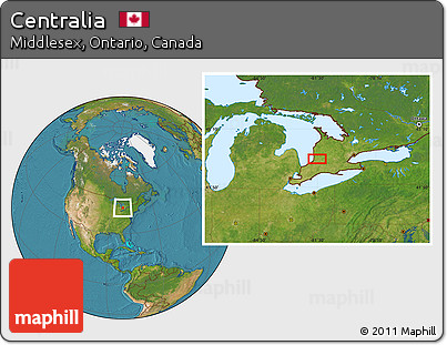 Satellite Location Map of Centralia