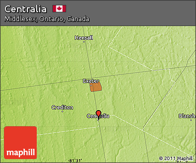 Physical Map of Centralia