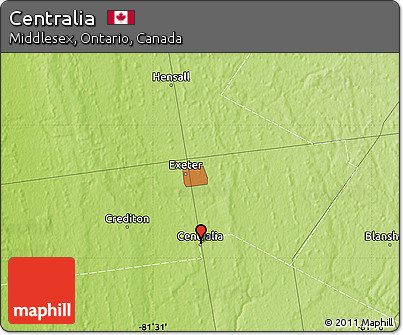 Physical Map of Centralia