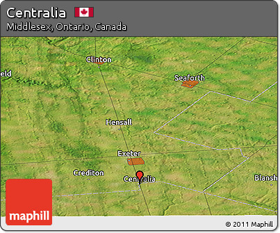 Satellite Panoramic Map of Centralia