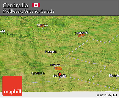 Satellite Panoramic Map of Centralia