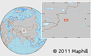 Gray Location Map of the area around 43° 27' 40" N, 82° 31' 30" E