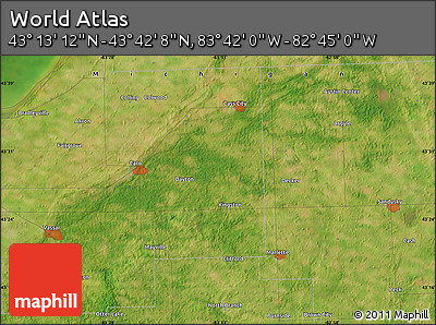 Satellite Map of the Area around 43° 27' 40" N, 83° 13' 29" W